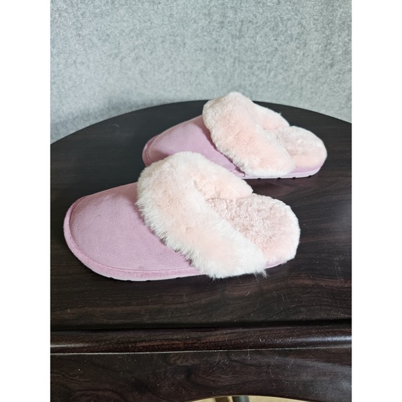 Dije Leather Fur Sheepskin Lined Slip On Slippers Womens Size Large Pink - Picture 4 of 12